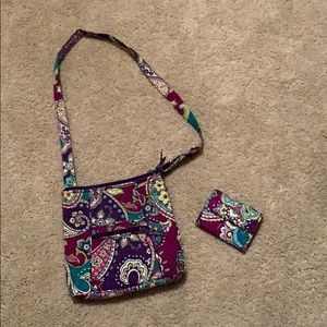 Vera Bradley crossbody purse and matching wallet,